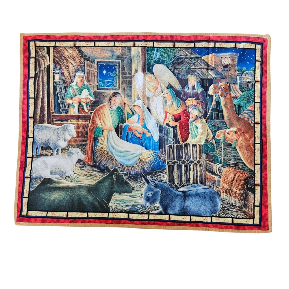 Quilted Nativity Scene Wall Hanging Bethlehem Liz Goodrick Dillon 33 x 42.5"
